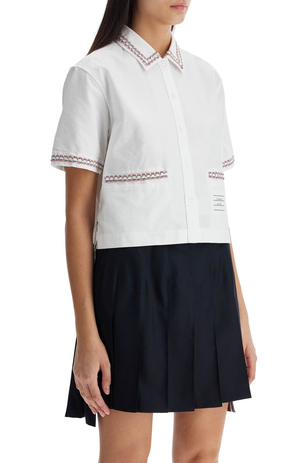 Thom Browne Cropped Oxford Shirt For Women