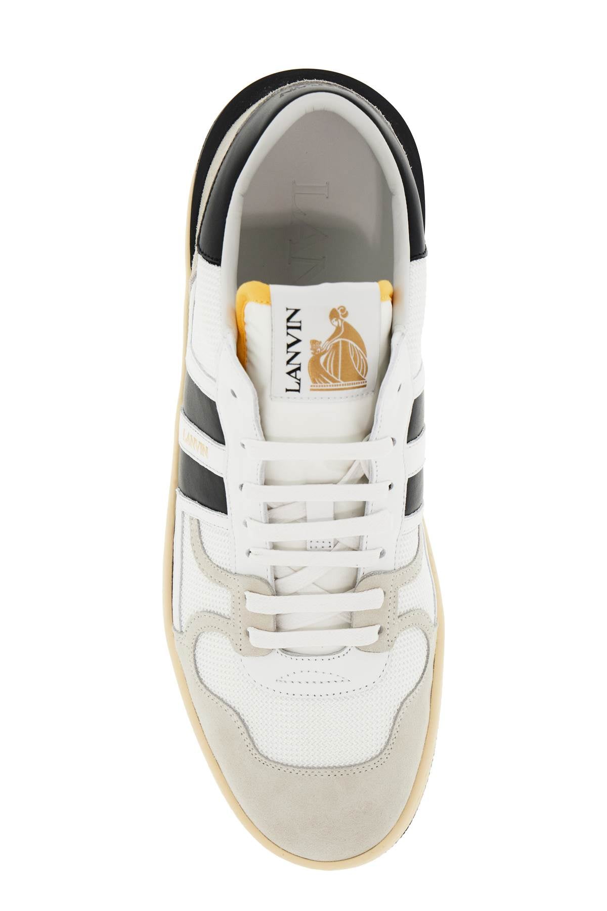 Lanvin Mesh And Leather Clay Sneakers With