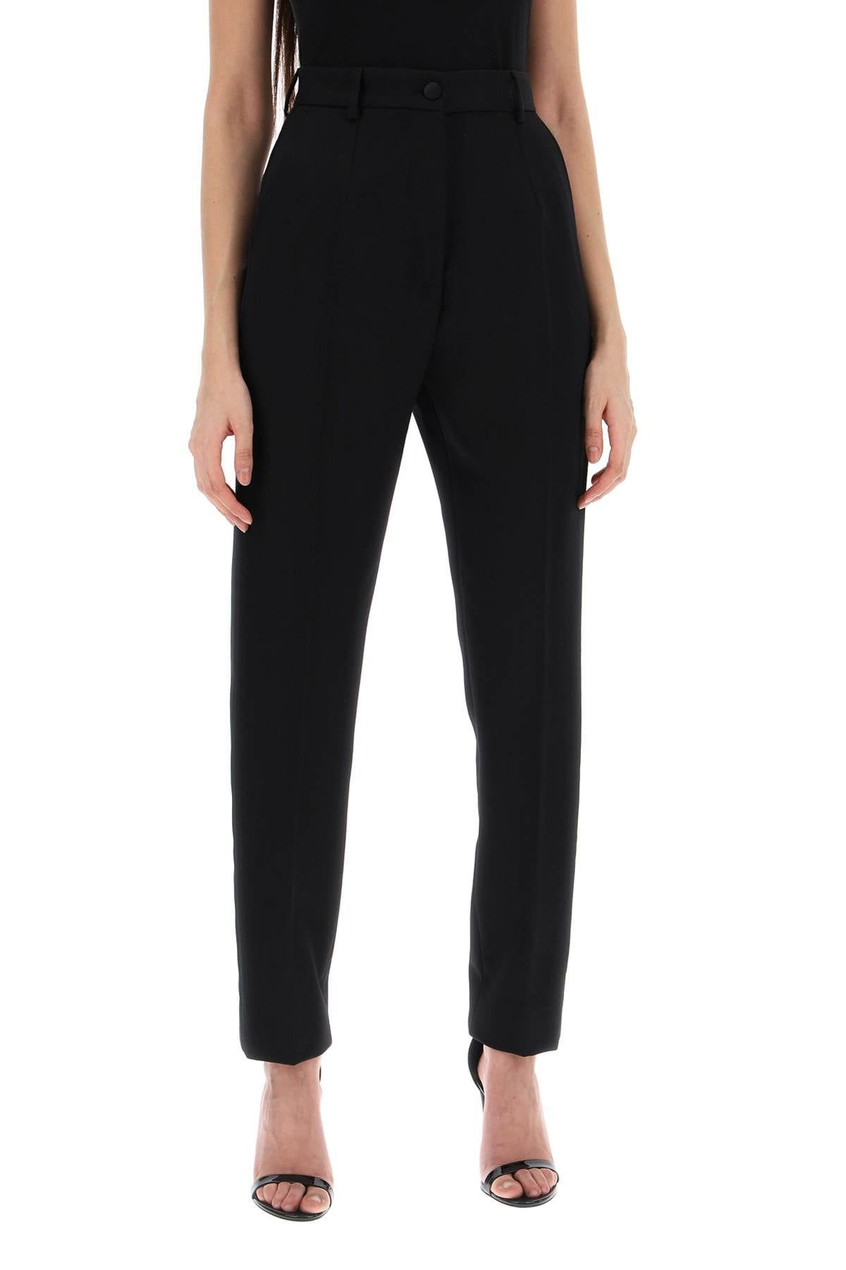 Dolce & Gabbana Wool Gabardine Cigarette Pants.