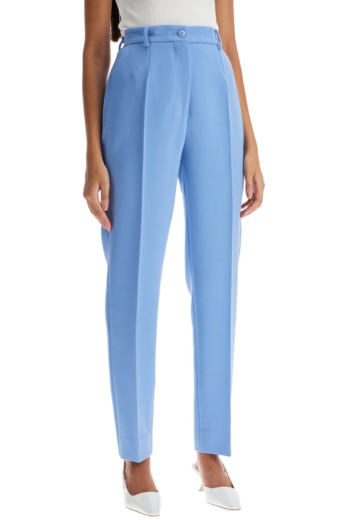 Dolce & Gabbana Wool Crepe Trousers For Women