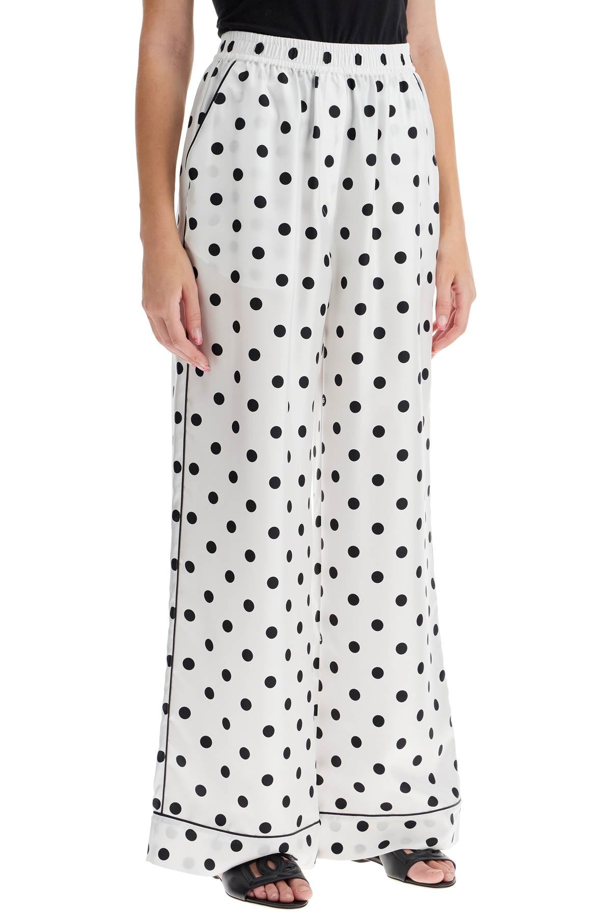 Dolce & Gabbana Silk Polka Dot Print Pajama