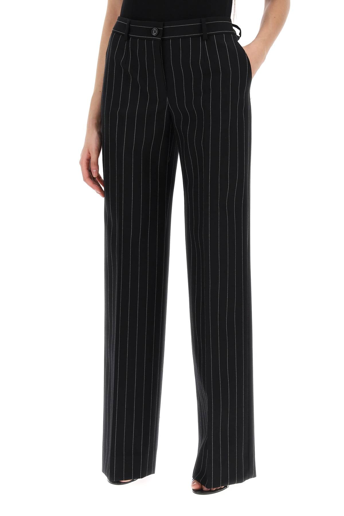 DOLCE & GABBANA Pantaloni Flare Gessati