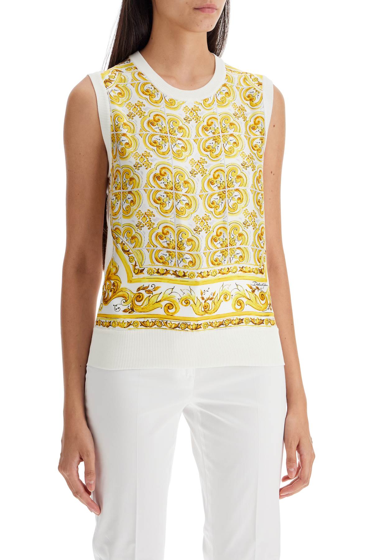 Dolce & Gabbana Silk Sleeveless Top With Mai