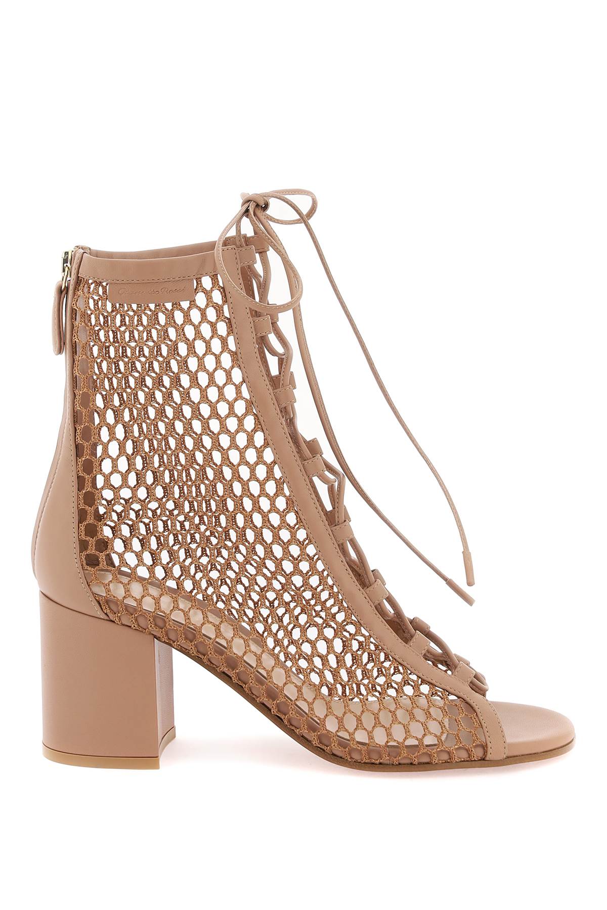 Gianvito Rossi Open-Toe Mesh Ankle Boots With