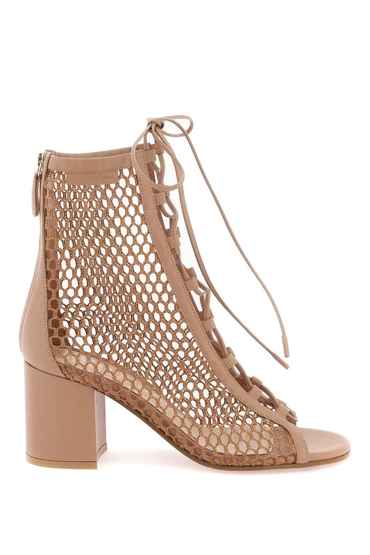 Gianvito Rossi Open-Toe Mesh Ankle Boots With