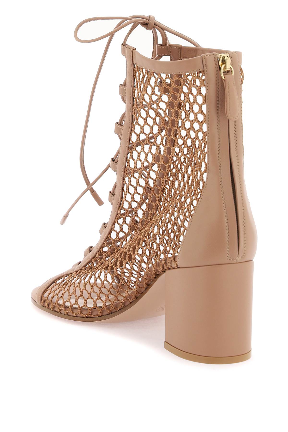 Gianvito Rossi Open-Toe Mesh Ankle Boots With