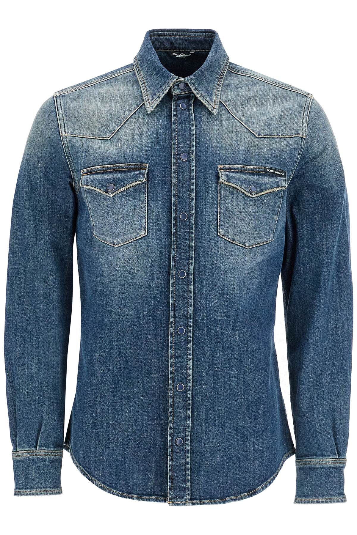 Dolce & Gabbana Denim Stretch Shirt For Men