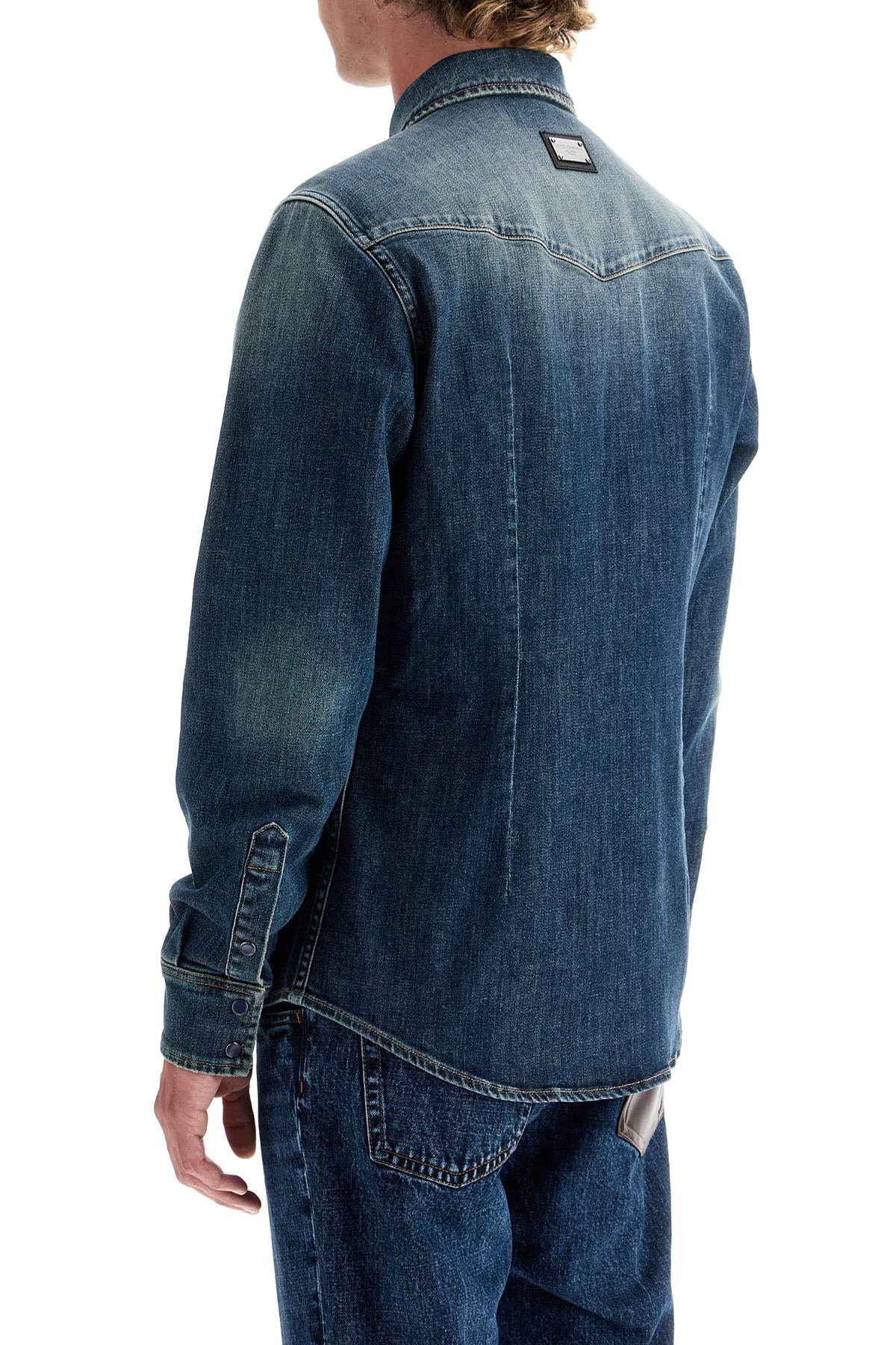 Dolce & Gabbana Denim Stretch Shirt For Men