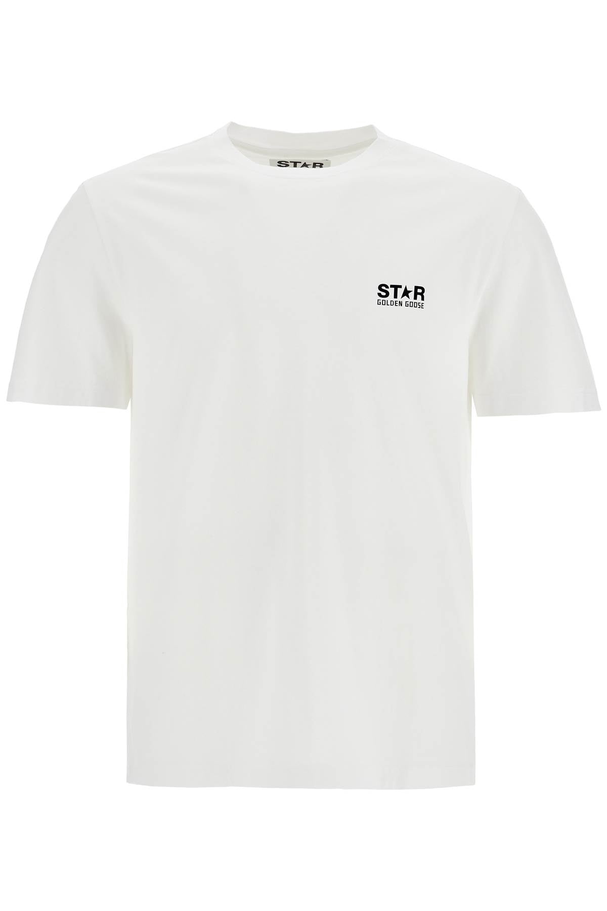 Golden Goose White Cotton MenS T-Shirt With Large Black Star