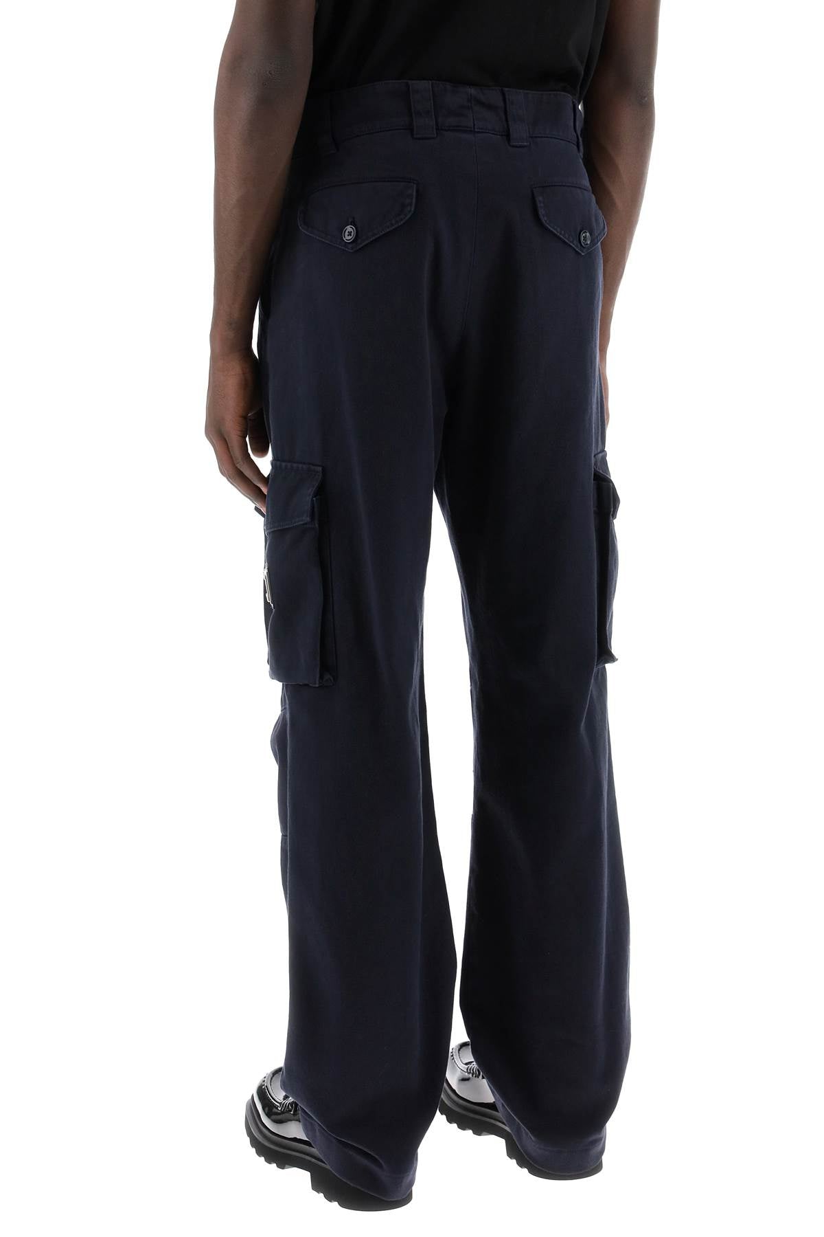 Dolce & Gabbana Cargo Pants With Logo Plaque