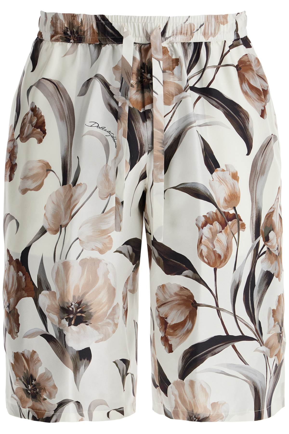 Dolce & Gabbana Silk Bermuda Shorts With Floral Print Set