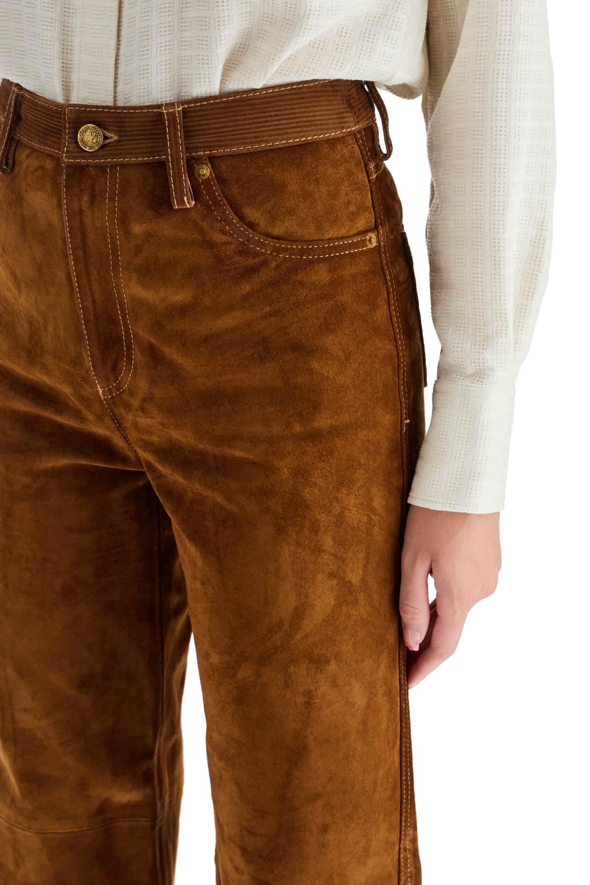 Golden Goose Suede Leather Pants For Men