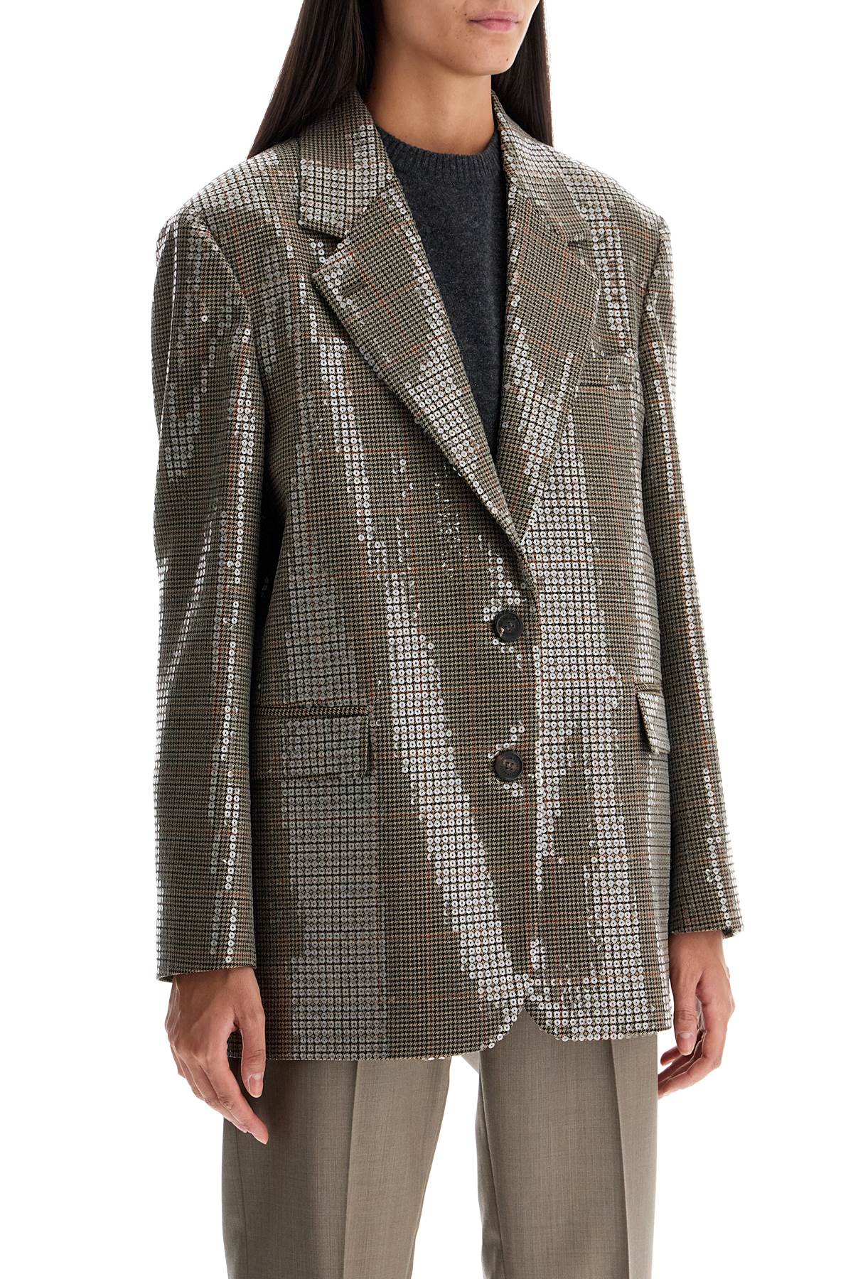 Golden Goose Houndstooth Blazer With Sequins