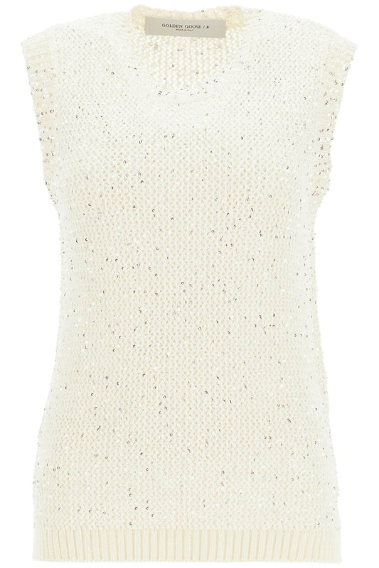 Golden Goose Knitted Vest With Sequins Embell