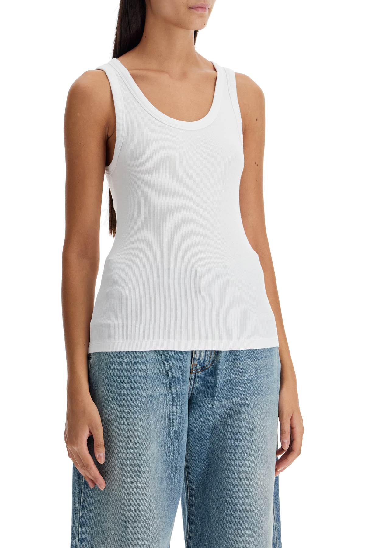 Haikure Ribbed Sleeveless Top With