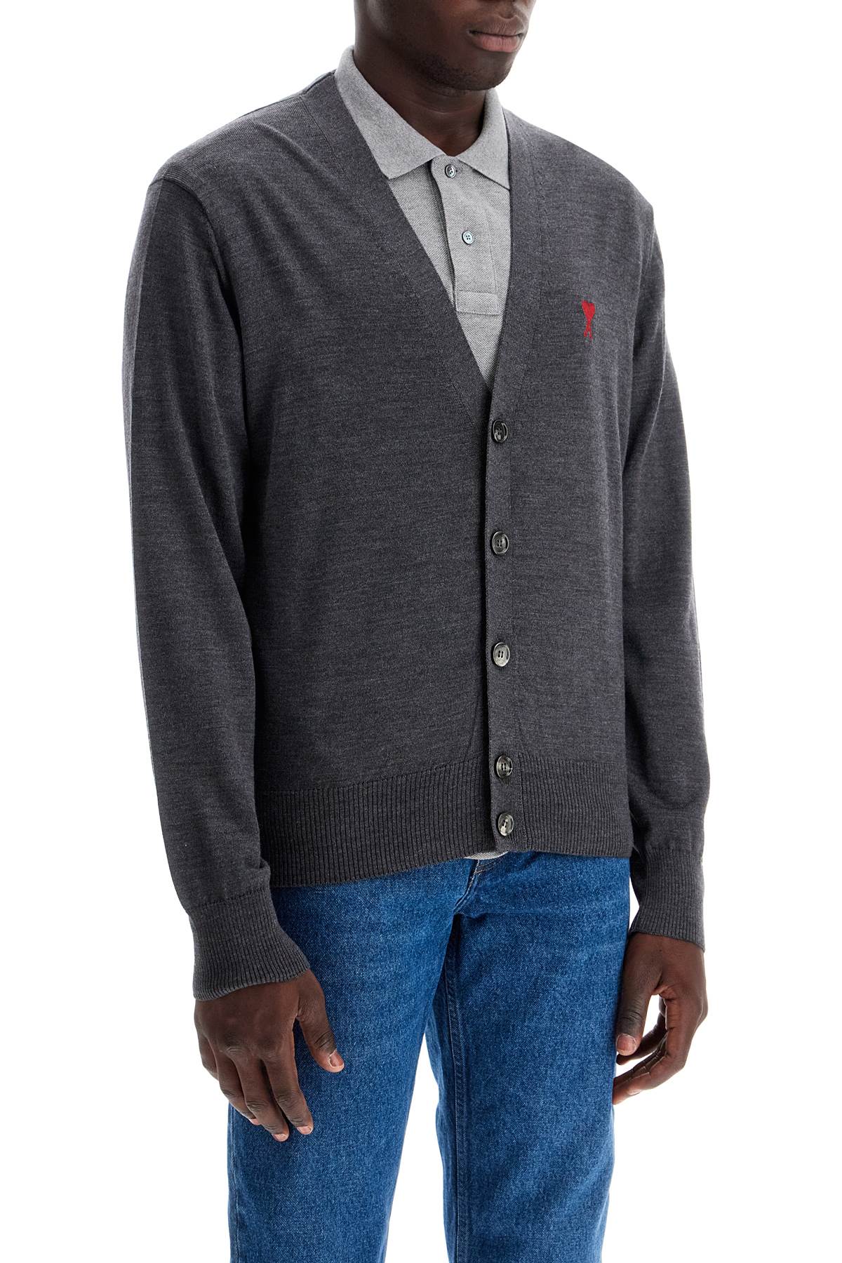 Ami Alexandre Matiussi Extrafine Merino Wool Cardigan