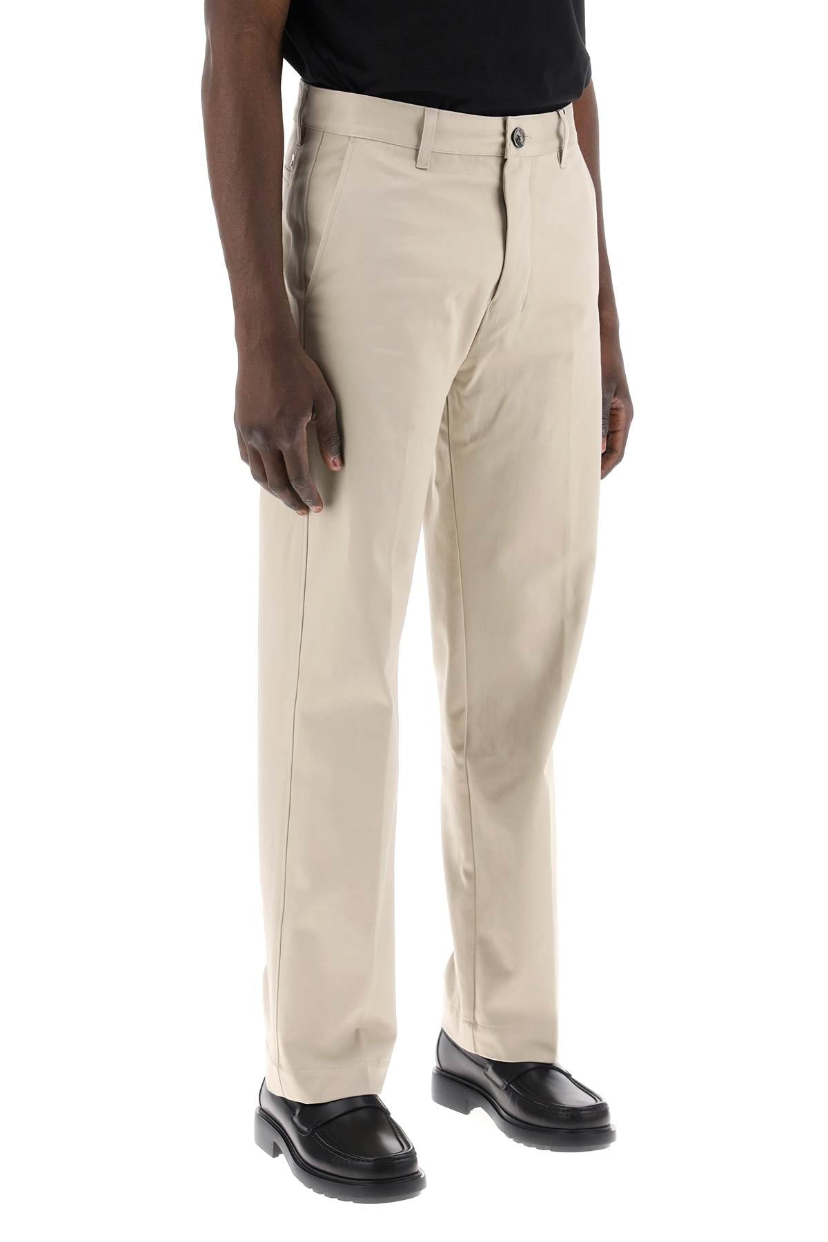 Ami Alexandre Matiussi Cotton Satin Chino Pants In