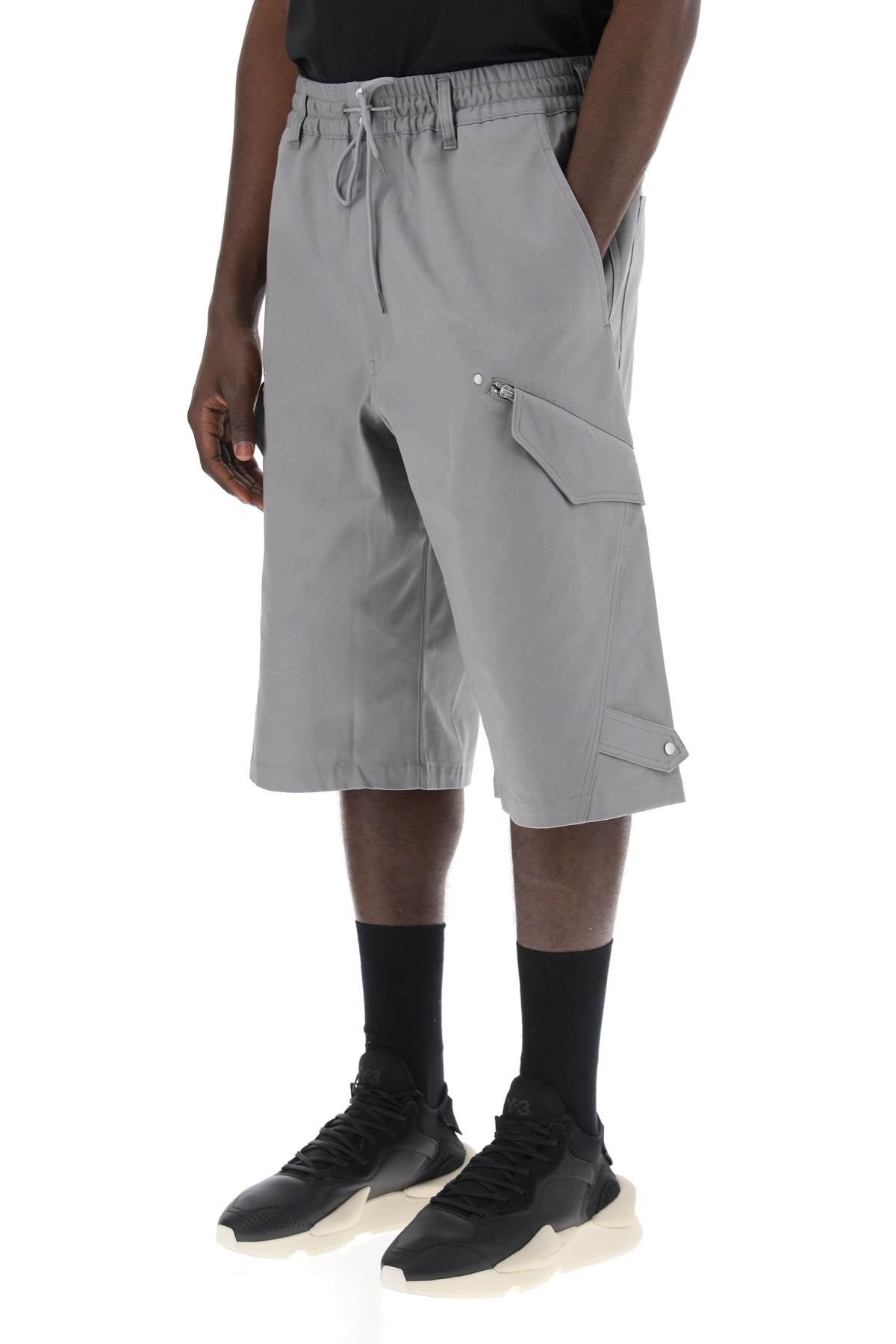 Y-3 Canvas Multi-Pocket Bermuda Shorts.