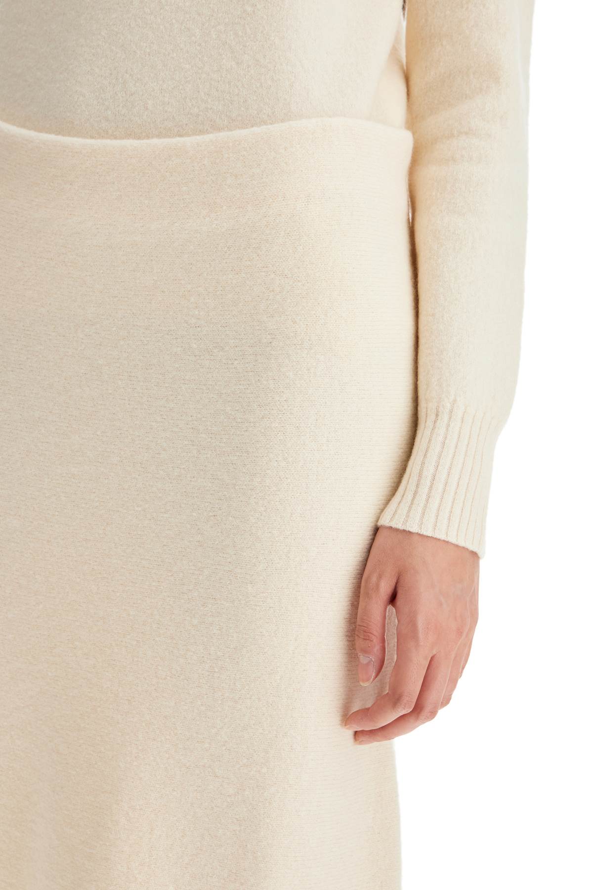 Jil Sander Flared Midi Wool Skirt With A