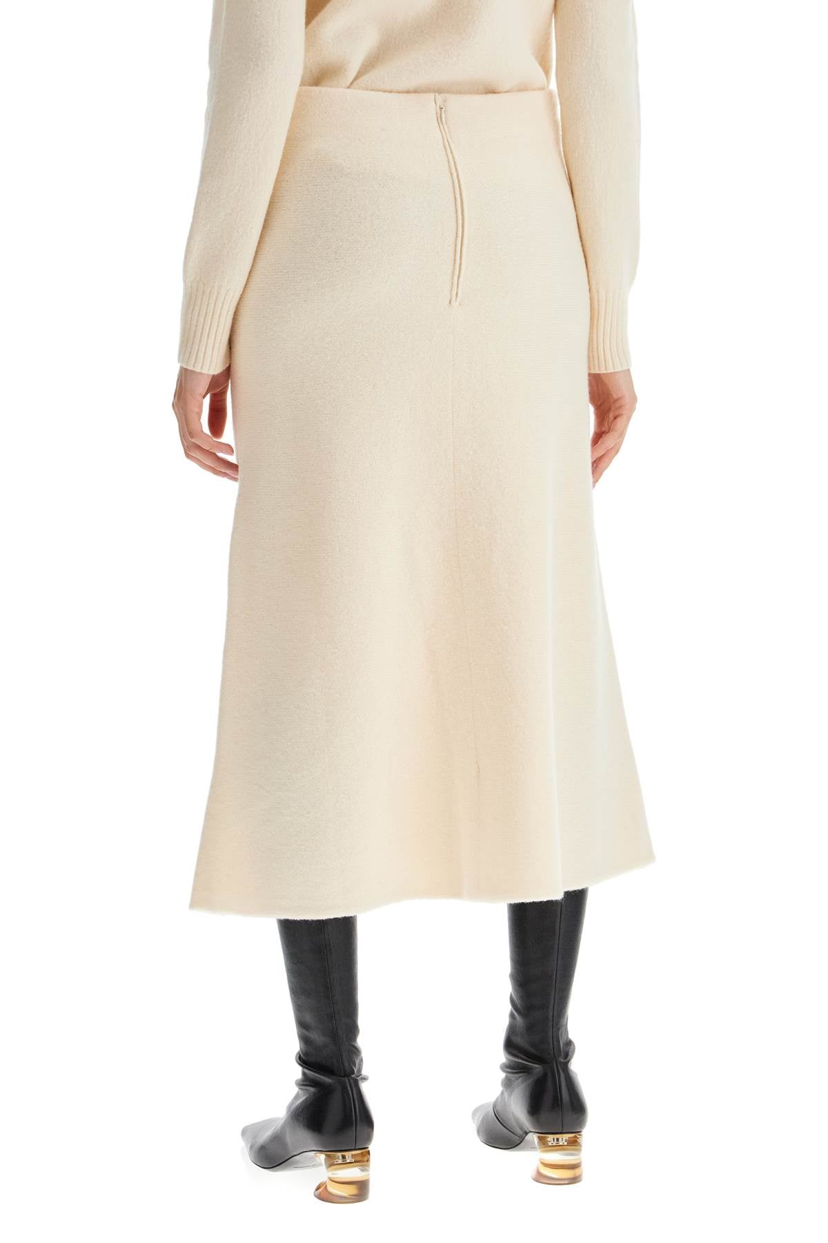 Jil Sander Flared Midi Wool Skirt With A