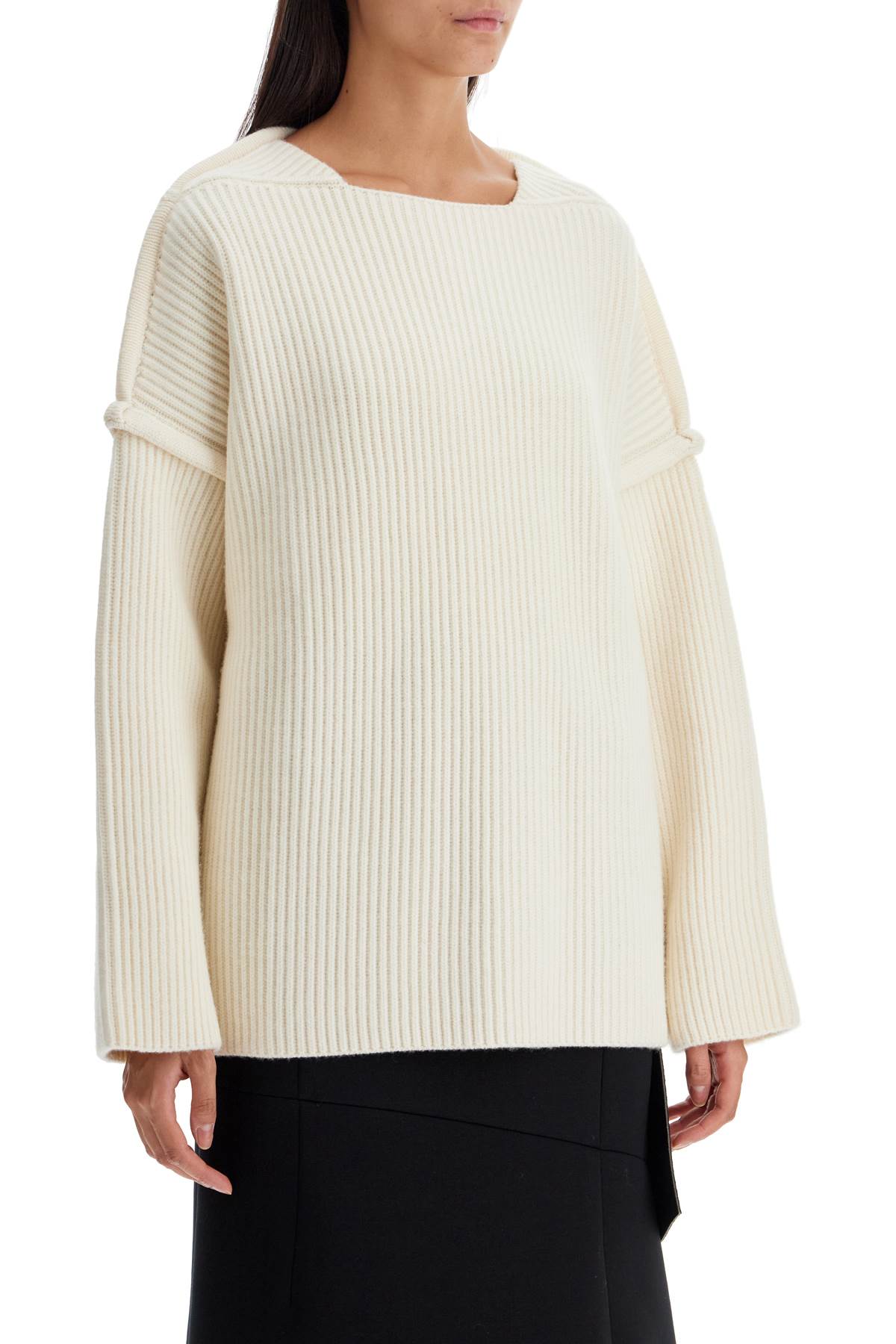 Jil Sander Oversized Ribbed Knit Pul