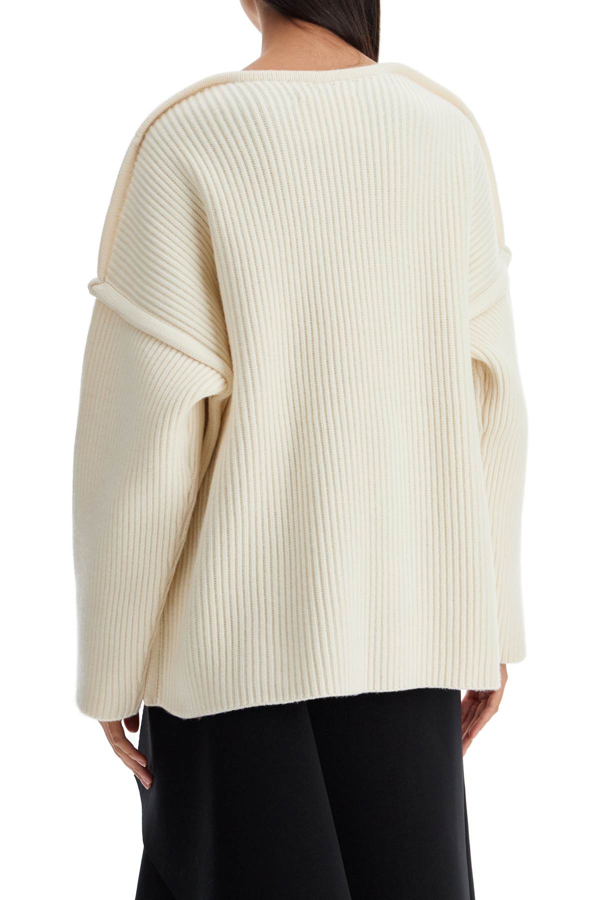 Jil Sander Oversized Ribbed Knit Pul