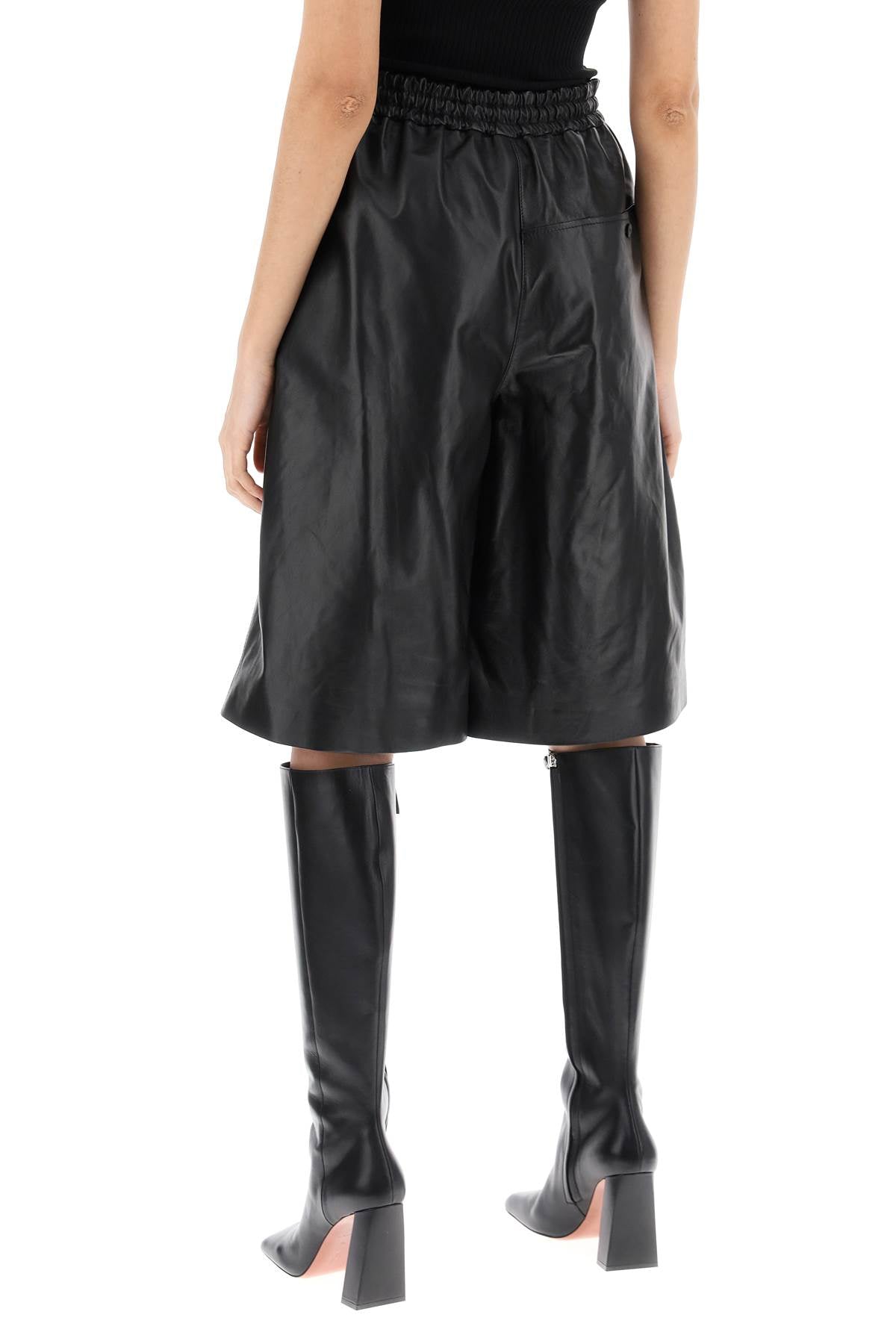 Jil Sander Leather Bermuda Shorts For