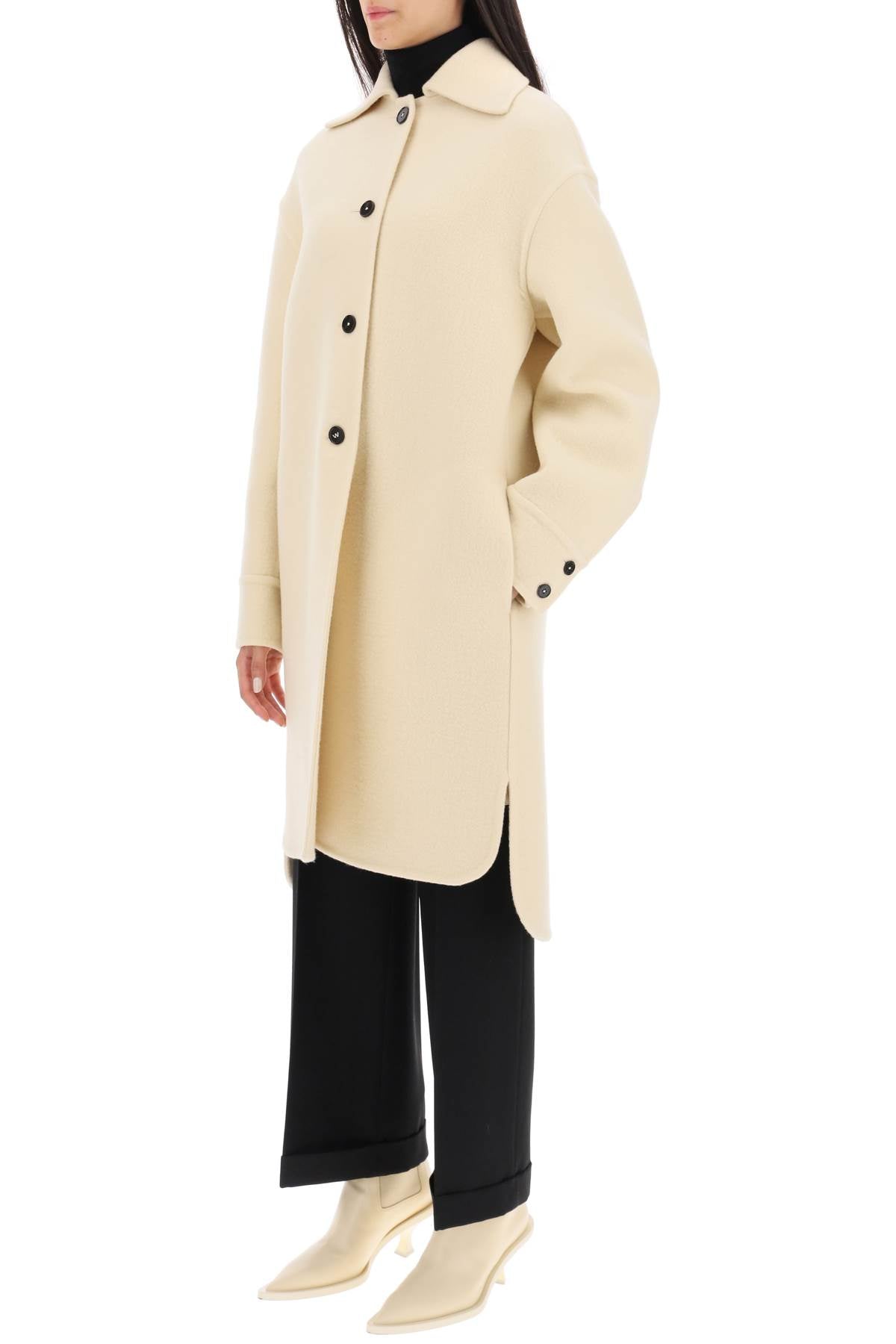 Jil Sander Deconstructed Coat In Virgin Wool