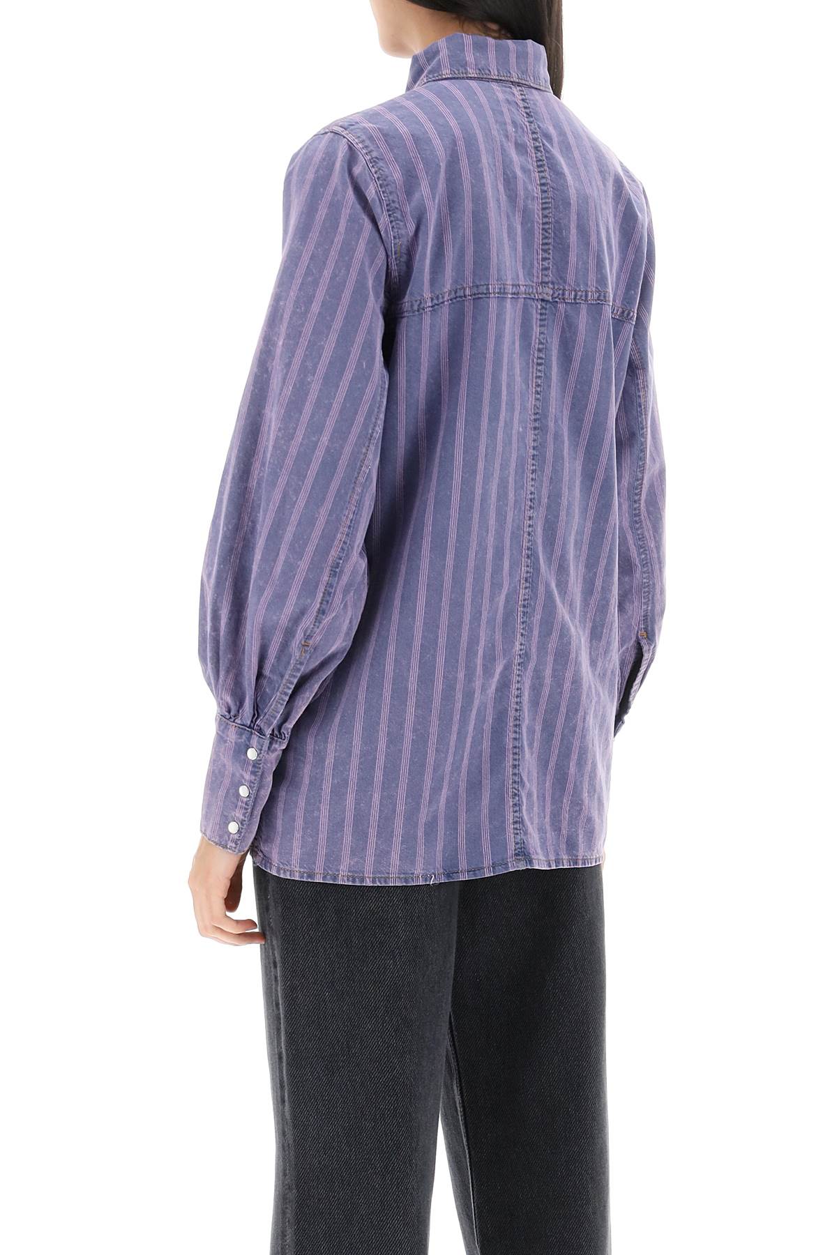 Ganni Striped Denim Shirt