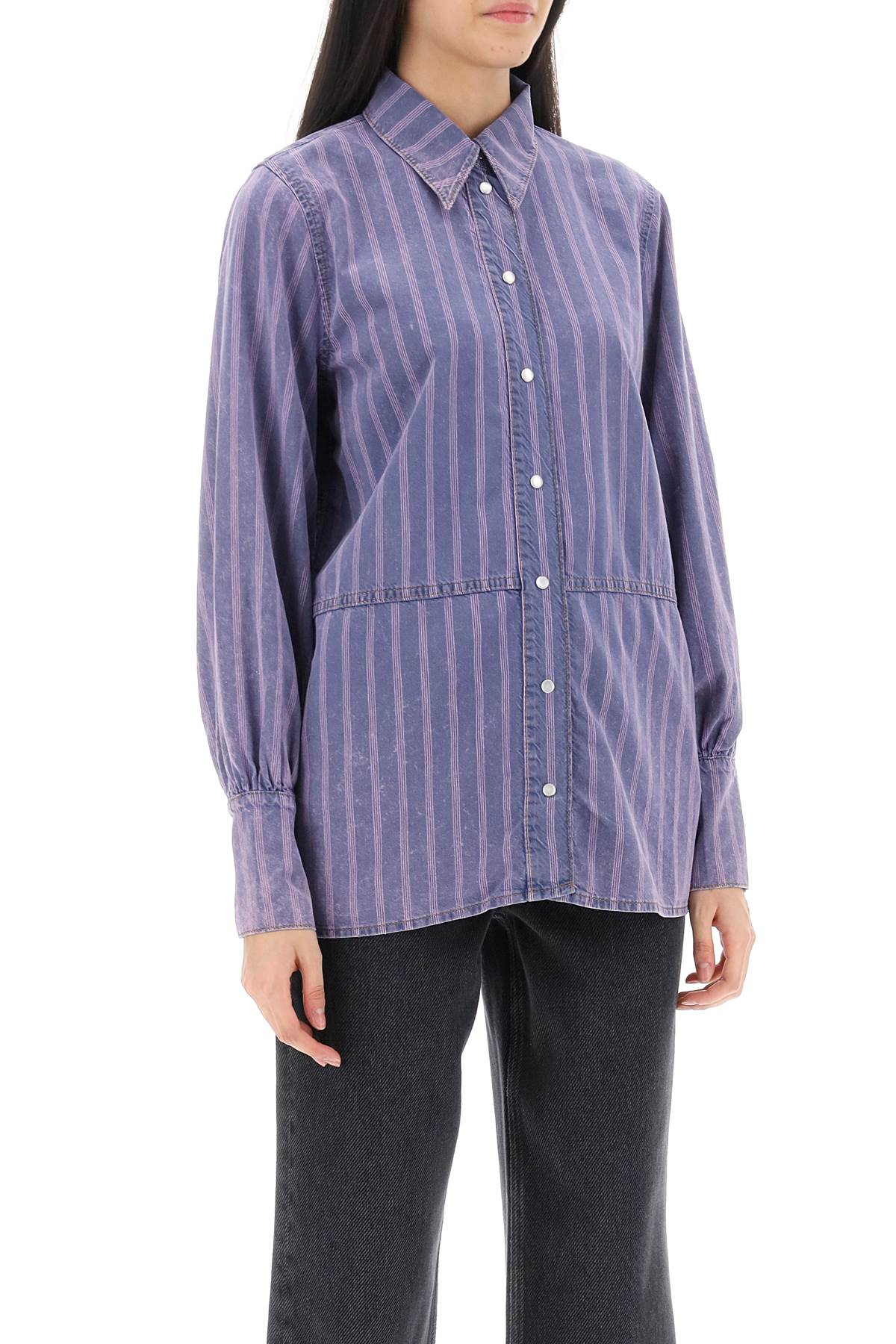 Ganni Striped Denim Shirt