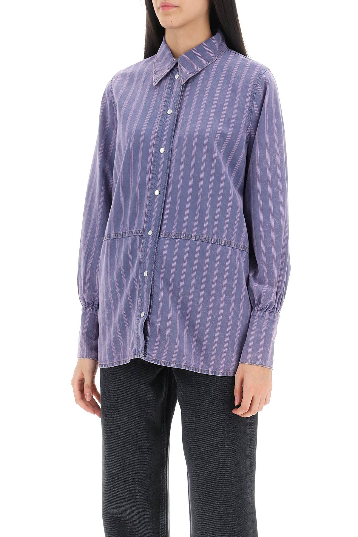 Ganni Striped Denim Shirt