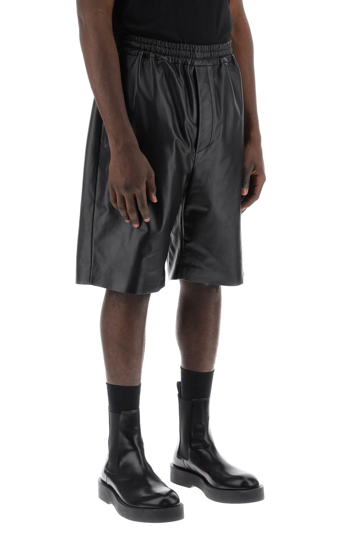 Jil Sander Leather Bermuda Shorts For