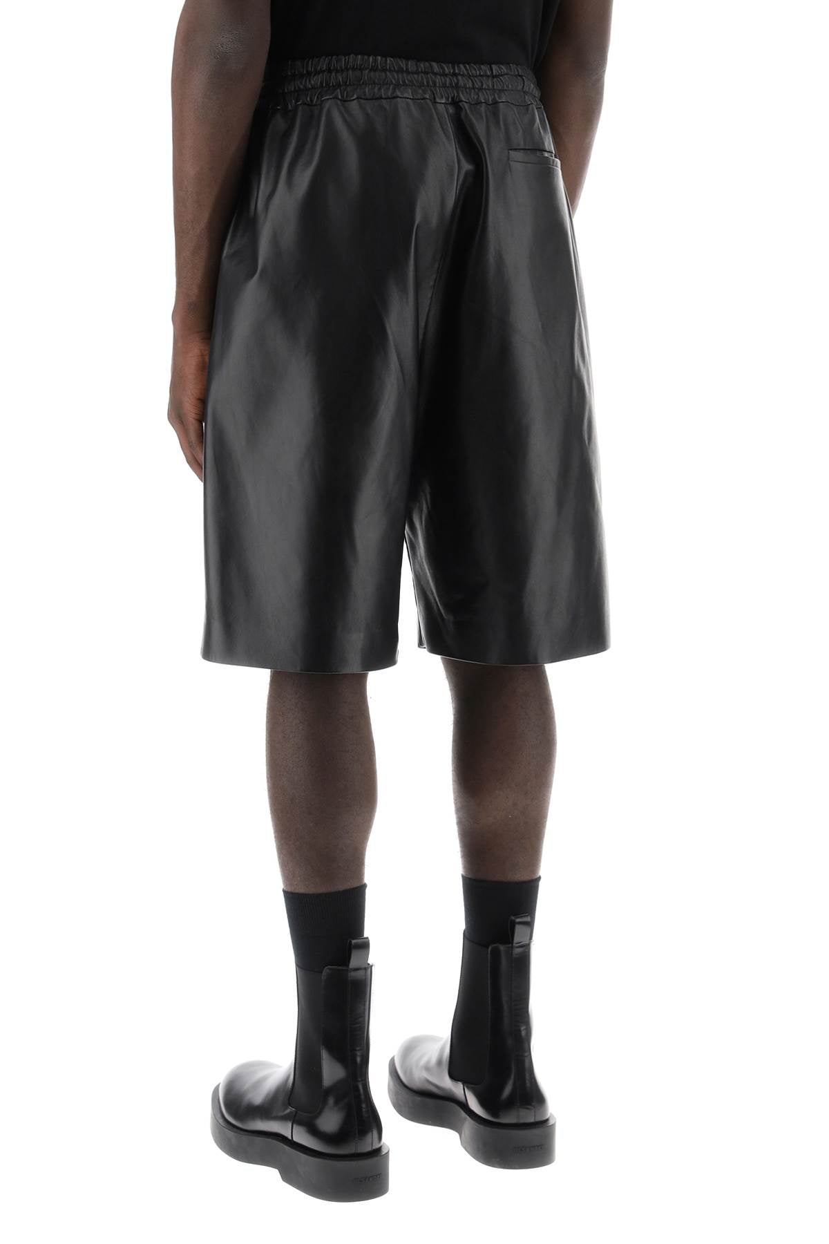 Jil Sander Leather Bermuda Shorts For