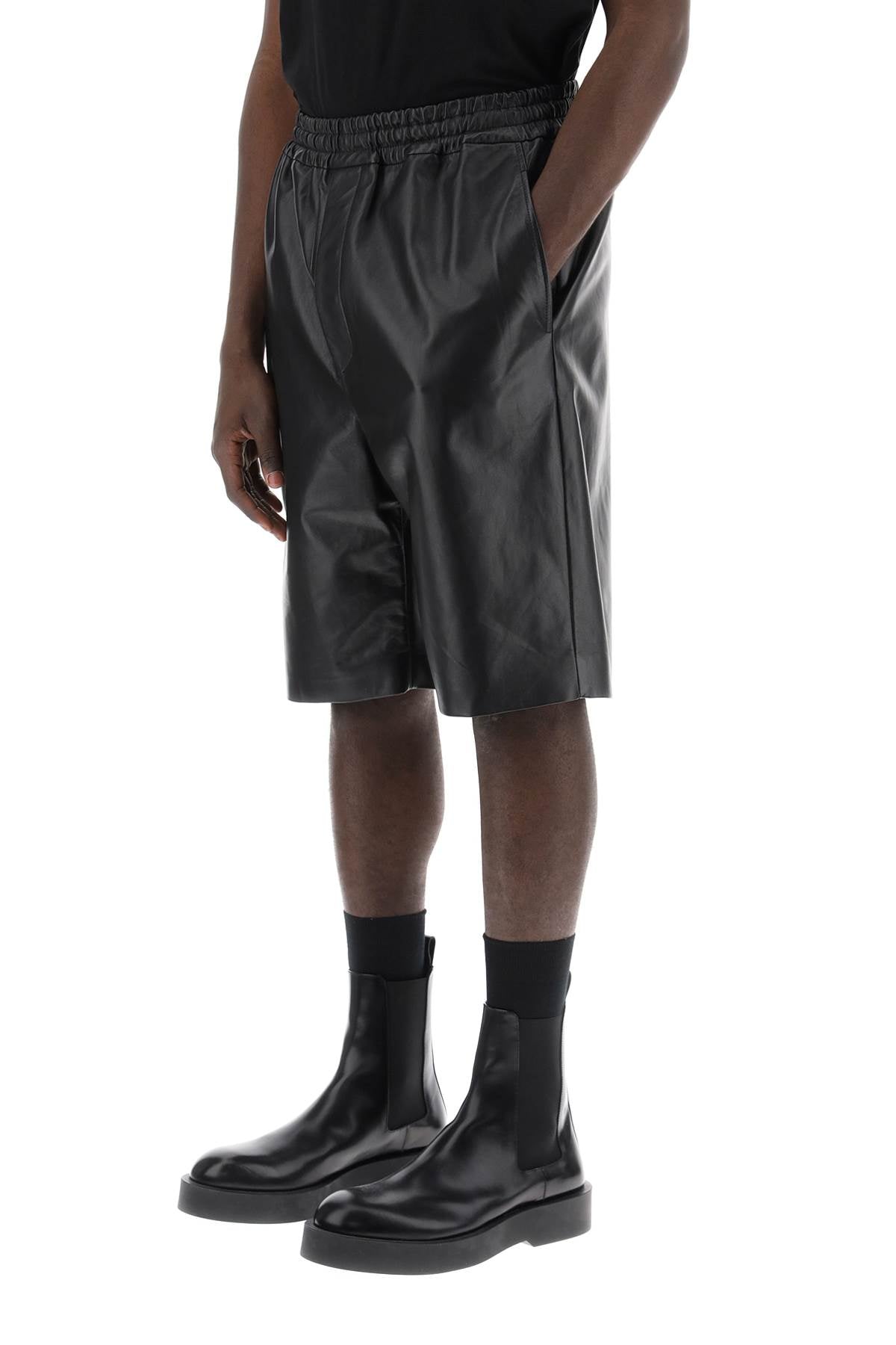 Jil Sander Leather Bermuda Shorts For