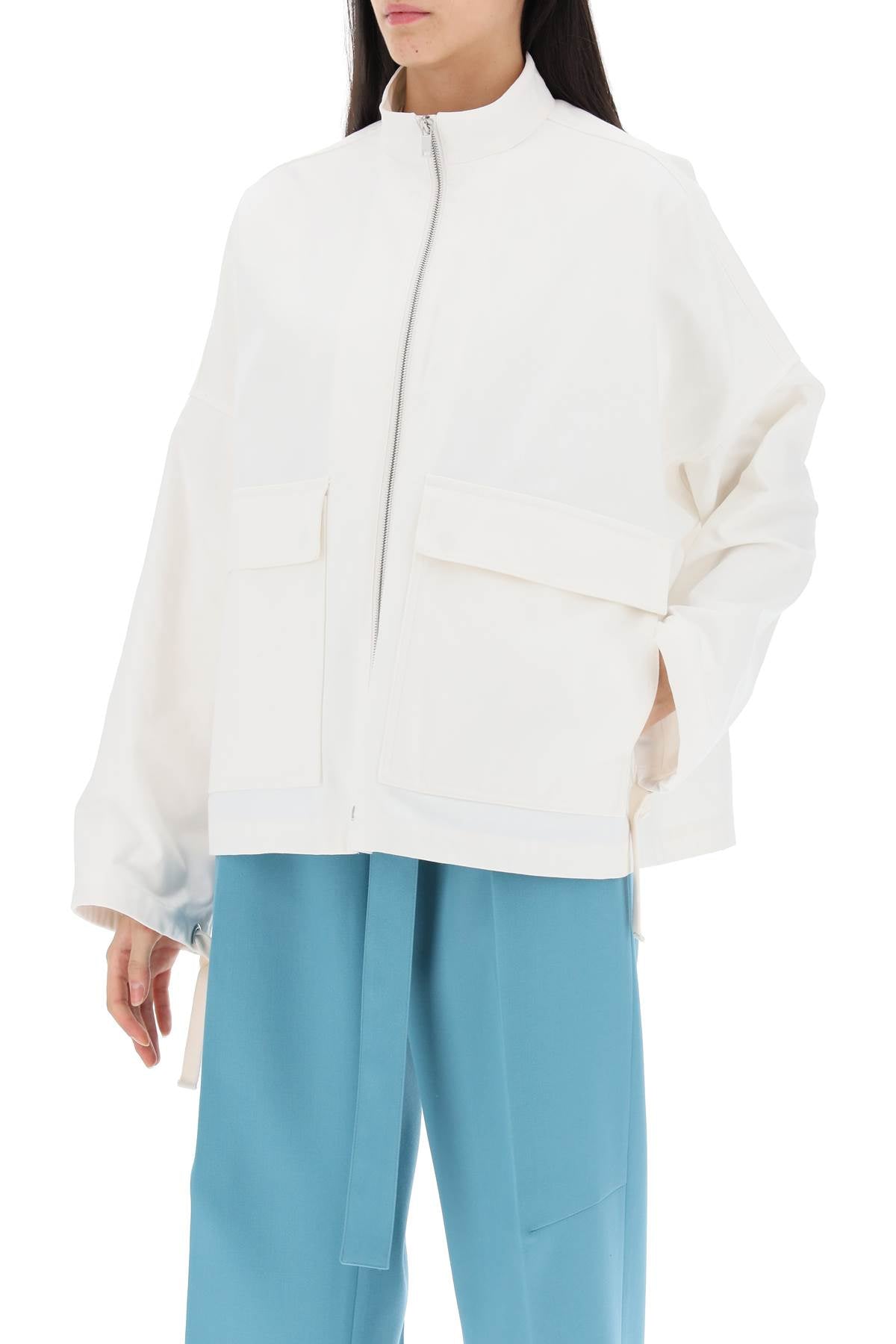 Jil Sander Oversized Blouson Jacket In Canvas