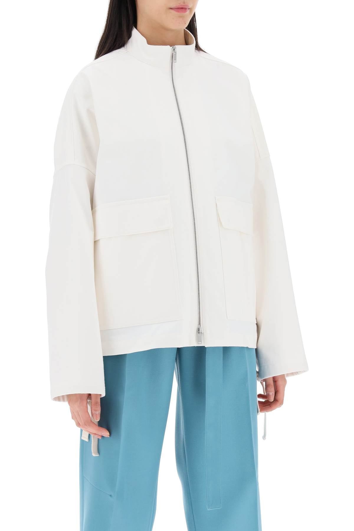 Jil Sander Oversized Blouson Jacket In Canvas