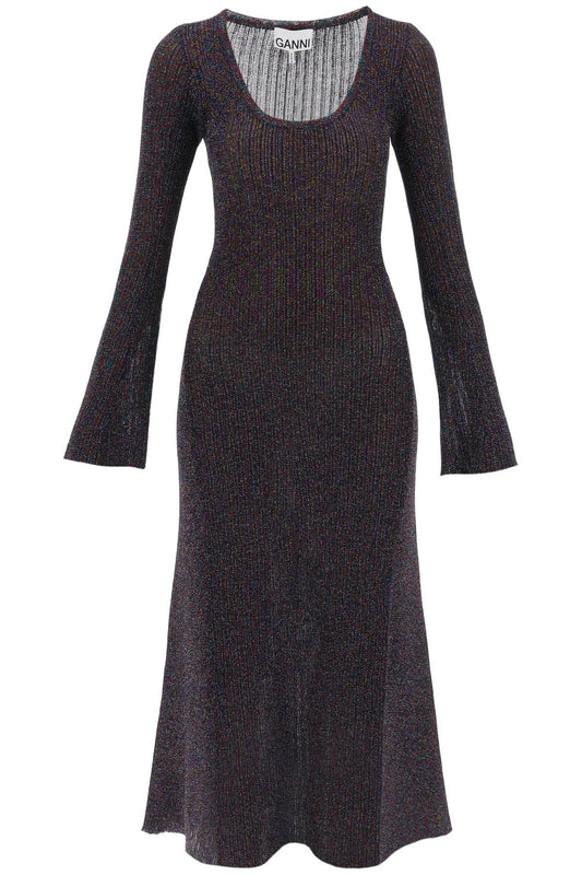 Ganni Lurex-Knit Midi Dress