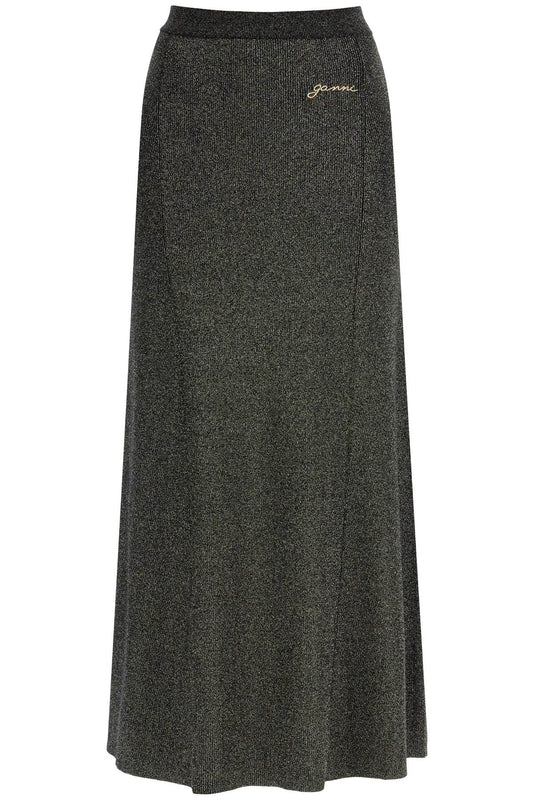 Ganni Long Lurex Knit Skirt