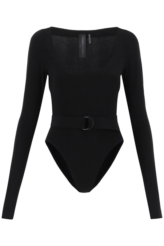 Norma Kamali Belted Long-Sleeved Bodysuit