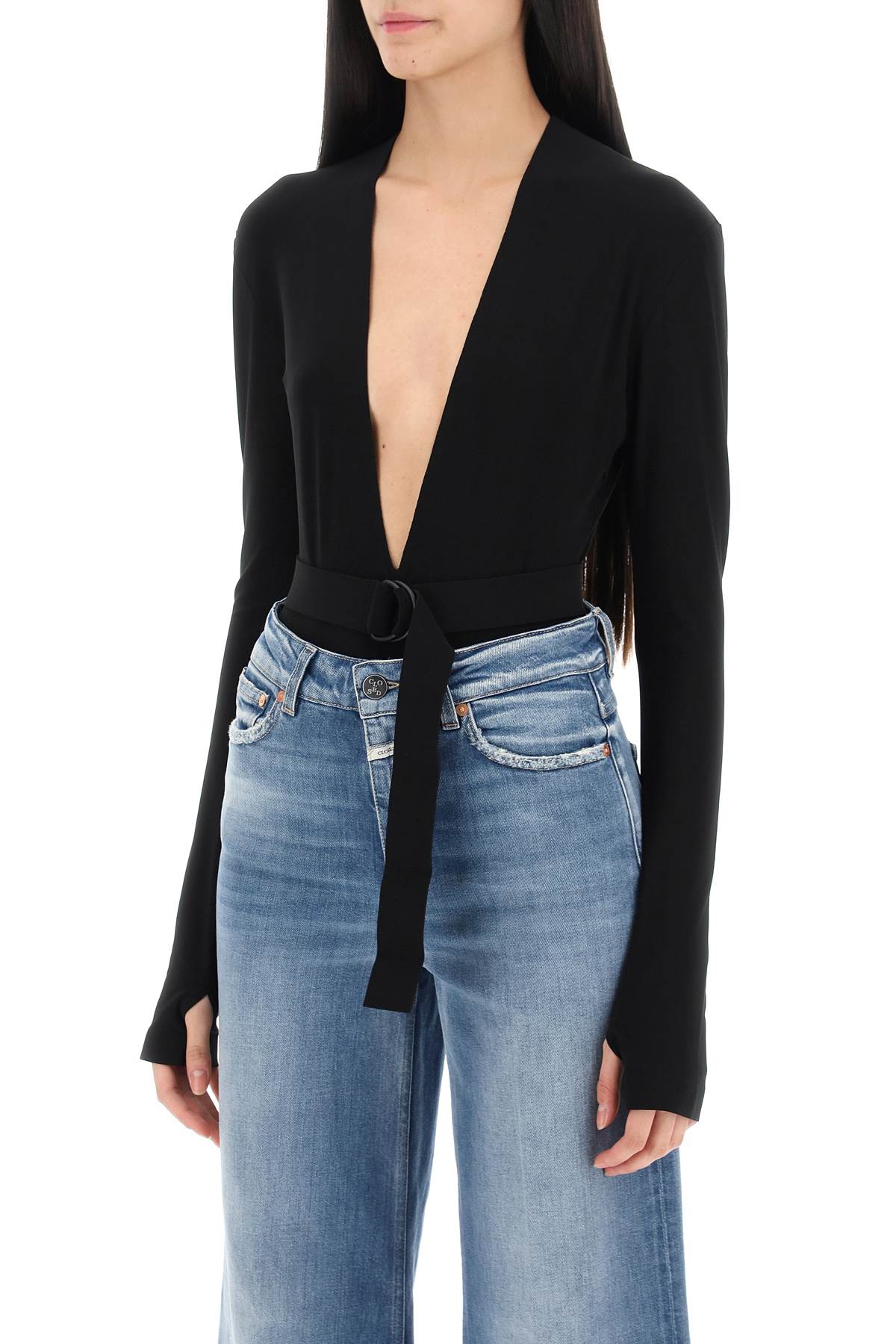 Norma Kamali Bodysuit With Plunging Neckline