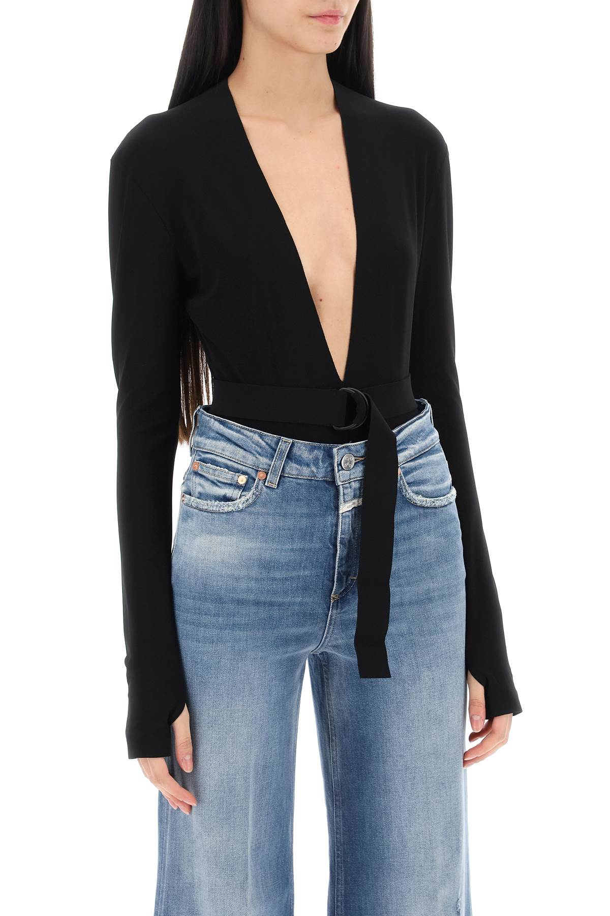 Norma Kamali Bodysuit With Plunging Neckline