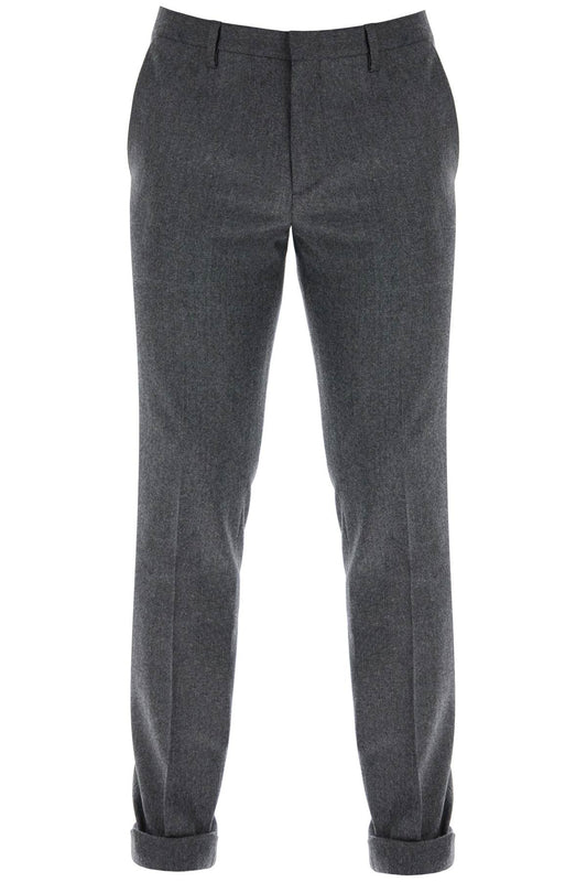 Paul Smith Slim Fit Flannel Trousers In Eight