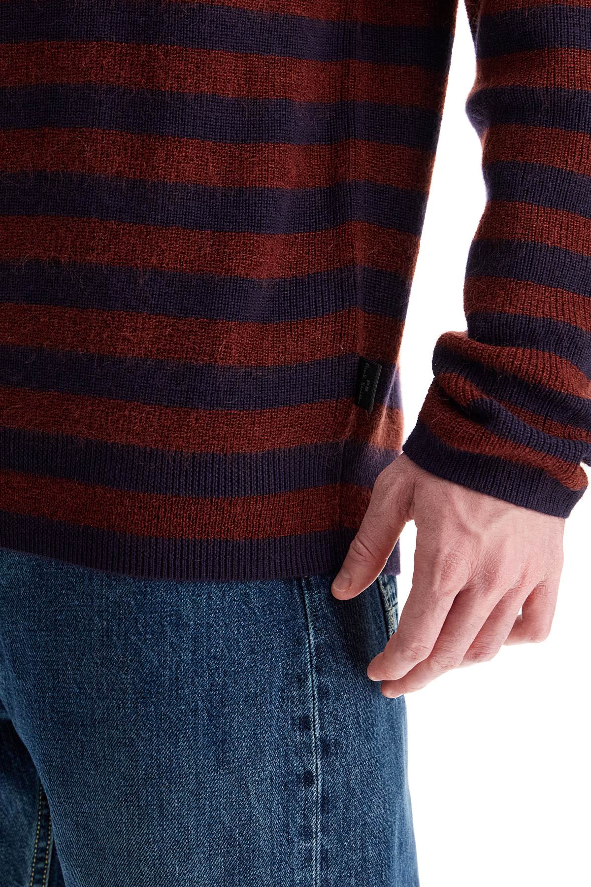 Ps Paul Smith Striped Wool And Mohair Blend Pullover