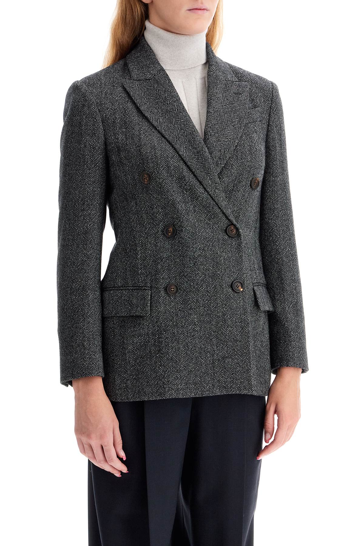 Brunello Cucinelli Chevron Wool Carded Techno Jacket