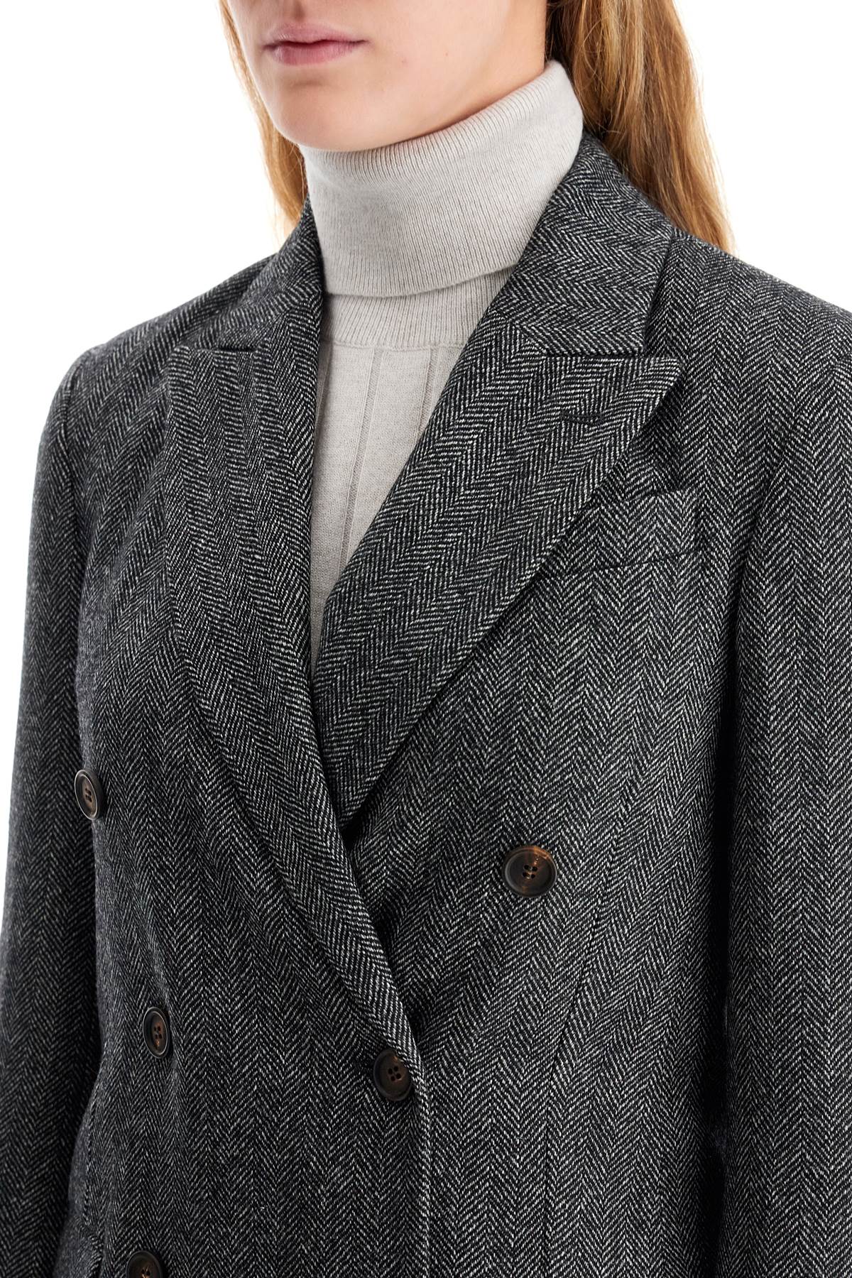 Brunello Cucinelli Chevron Wool Carded Techno Jacket