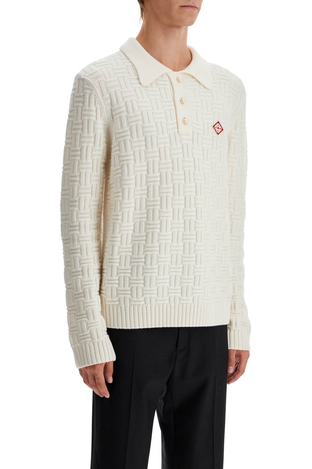 Casablanca Woolen Polo-Style Pullover