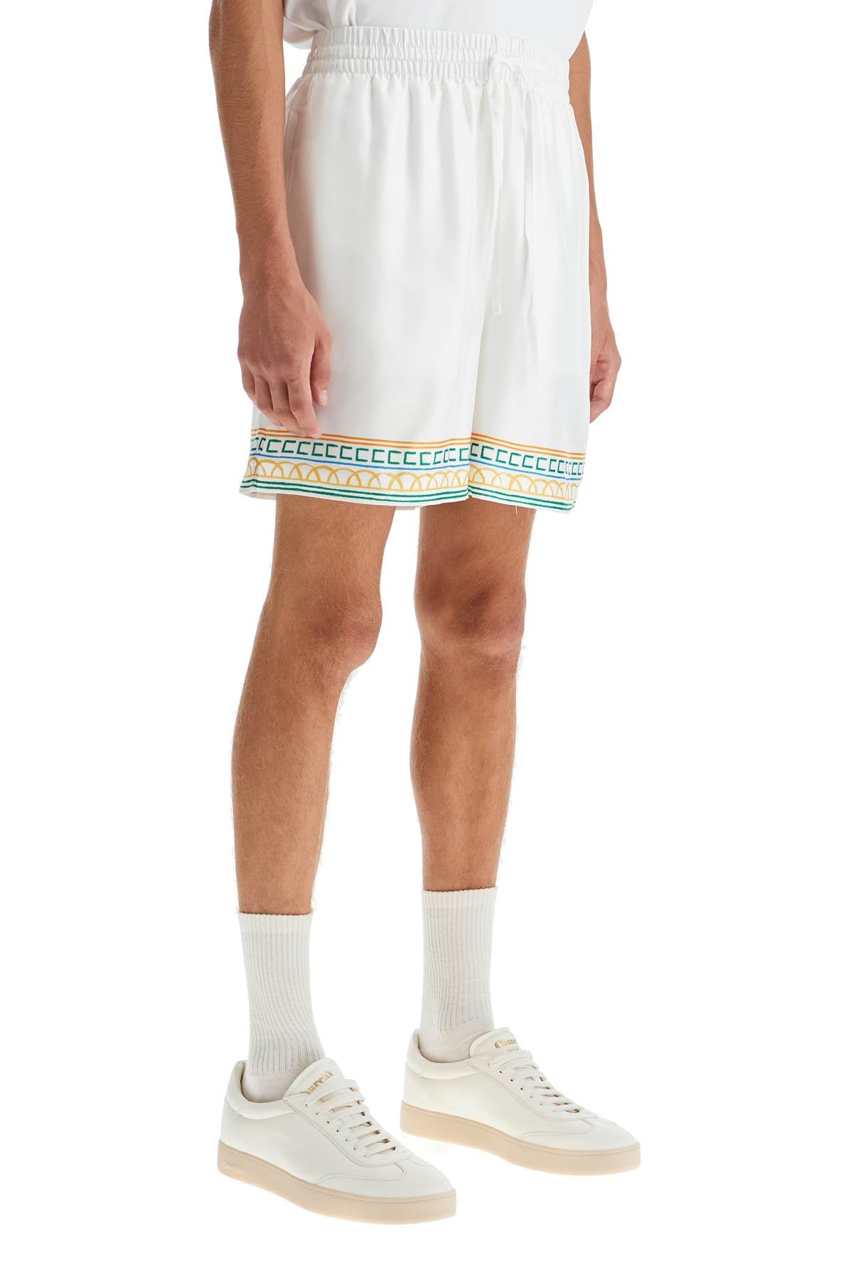 Casablanca Silk Bermuda Shorts Crayon Temple