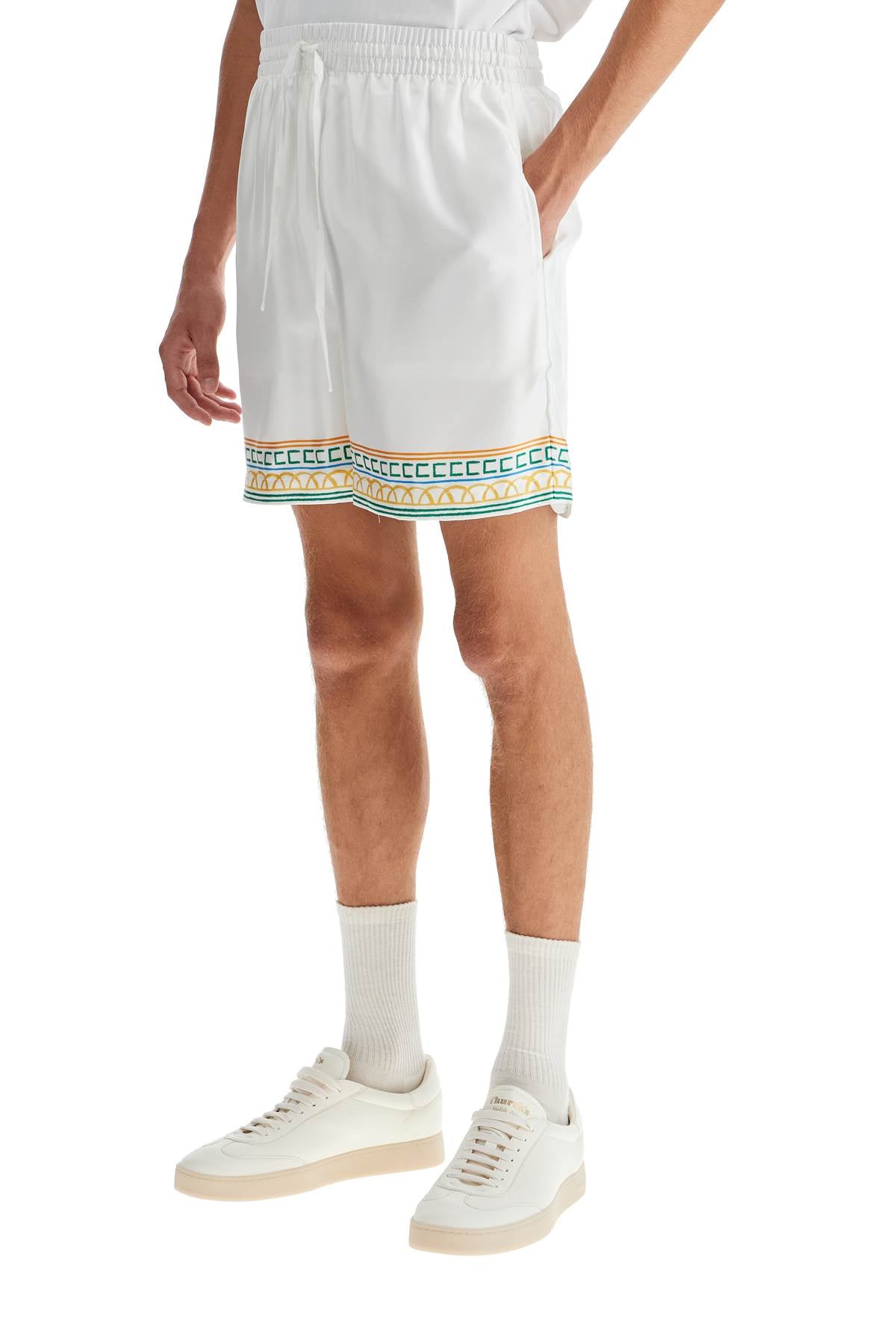 Casablanca Silk Bermuda Shorts Crayon Temple