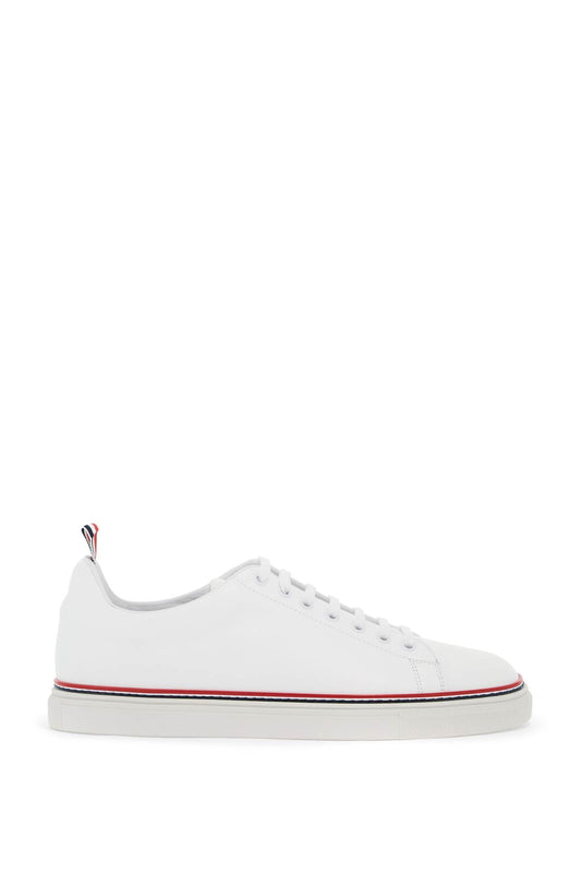 Thom Browne Smooth Leather Sneakers With Tricolor Detail.