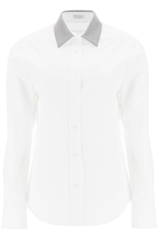 Brunello Cucinelli Shirt With Beaded Collar